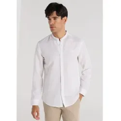 Bendorff für Herren. 840775529 Langärmeliges Hemd, Mao-Kragen mit weißem Logo auf der Brust (3XL), Lässig, Baumwolle, Langarm