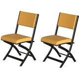 VIYOLI Bürostuhl Klappstuhl Gepolstert Esszimmerstühle Klappstuhl Stühle Stuhl Esszimmer Küchenstühle Klappstühle Camping Stuhl Küchenstuhl Stühle Esszimmer Wohnzimmer Stühle(Yellow,Pack 2)