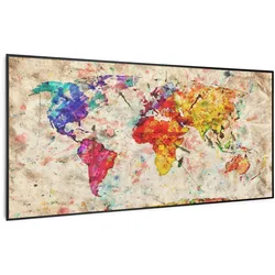 Klarstein Wonderwall Air Art Smart Infrarotheizung Farbige Karte 120x60cm 700W Mehrfarbig