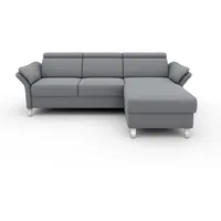 Ecksofa SIT & MORE "Vincenzo L-Form", grau (hellgrau), B:252cm H:84cm T:165cm, Sofas, Ecksofa, inklusive Kopfteilverstellung, wahlweise mit Bettfunktion, Bettkasten