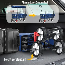 Kesser Bollerwagen faltbar mit Dach blau/navy