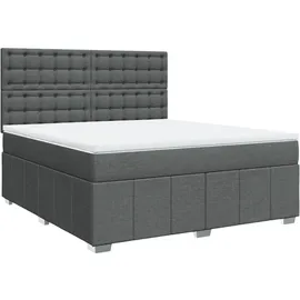 vidaXL Boxspringbett 180 x 200 cm Dunkelgrau