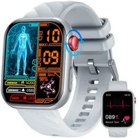 Smartwatch Herren ECG HRV Herzfrequenz Blutdruck: 1,97" AMOLED Touch Schwarz Gesundheitsuhr mit EKG Schlafmonitor Schrittzähler Telefonfunktion Blutsauerstoff Sportuhr Fitnessuhr iOS Android