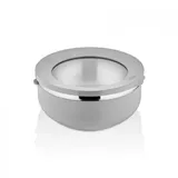 COFI Vip Ahmet 800ml Rundes Vakuum Aufbewahrungsbox Set Vorratsbehälter Set Vorratsdosen Stapelbar für Küche Silber