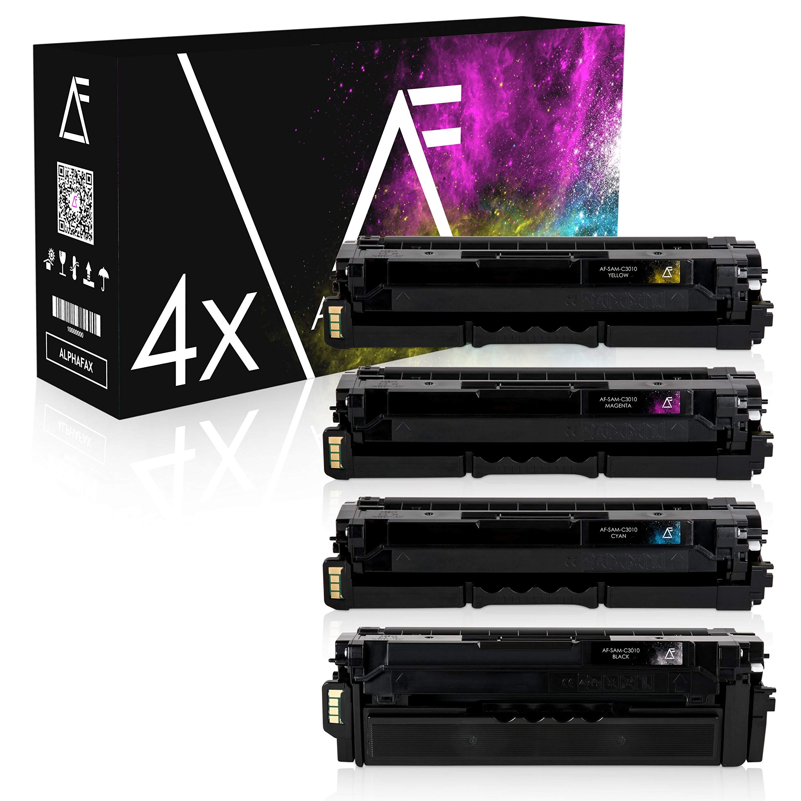 Alphafax 4 Toner kompatibel mit Samsung ProXpress C3000 C3010 C3060 - Schwarz 8.000 Seiten, Color je 5.000 Seiten