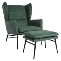 MCW Lounge-Sessel mit Ottomane MCW-L62, Sessel, Polstersessel Cocktailsessel Hocker,