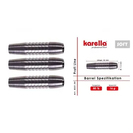 KARELLA Profi Line PLS-04-80% Tungsten Softbarrel 16g, auch kombinierbar mit Steeltips