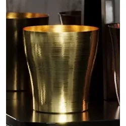 Casa Padrino Luxus Kupfer Champagnerkühler Gold Ø 18 x H. 19 cm - Runder Weinkühler - Sektkühler - Gastronomie Accessoires - Restaurant Accessoires - Hotel Accessoires - Luxus Qualität