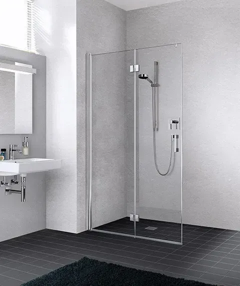 Kermi Pendel-Falt Liga 2YL 0800x1850, silber hochglanz, ESG klar mit KermiClean, LI2YL LI2YL08018VPK