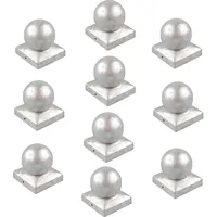 Baumarktplus 10x Pfostenkappe verzinkt 121 mm Kugel Abdeckkappe Für Pfosten 12 x 12 cm