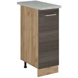 Vicco Apothekerschrank R-Line, Edelgrau/Goldkraft Eiche, 30 cm AP Marmor