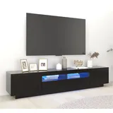 vidaXL TV-Schrank mit LED-Leuchten Schwarz 200x35x40 cm