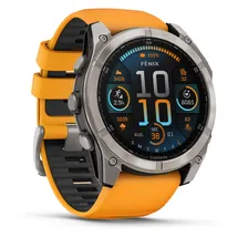 Garmin fenix 8 AMOLED 51 mm sapphire, graphit / titanium titan mit QuickFit Silikon-Armband 26 mm