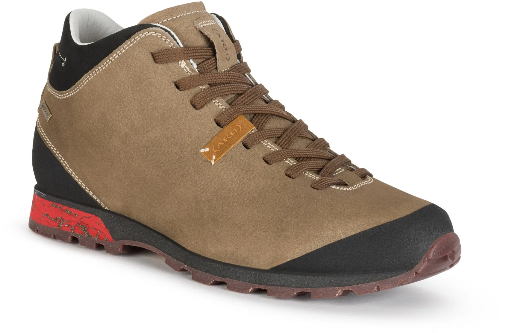 AKU Alltag-Travelschuhe Bellamont III Mid GTX (Nubukleder, wasserdicht) beigebraun/brick Herren