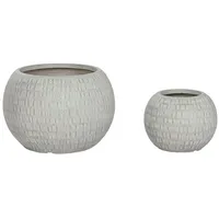 Home esprit Blumentopf Home ESPRIT Grau Magnesium 55 x
