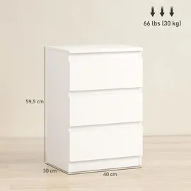 Homcom Nachtschrank 40 x 30 x 59,5 cm Weiß