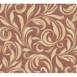 Architects Paper Vliestapete Nobile, Barock Tapete, Uni beige|rot