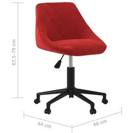 vidaXL Bürostuhl Drehbar Samt Weinrot