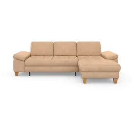sit&more Ecksofa SIT & MORE "Westham L-Form", braun (macciato), B:275cm H:88cm T:172cm, 100% Polyester, Sofas, Ecksofa, mit Recamiere, mit oder ohne Bettfunktion, Bettkasten, Füße Eiche