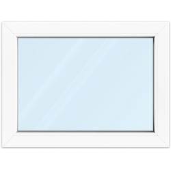 Kellerfenster 80x60 cm, Kunststoff aluplast IDEAL® 4000, Weiß, 800x600 mm, einteilig festverglast, 2-fach Verglasung, individuell konfigurieren