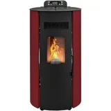 STUFE A PELLET ITALIA Boston 9 KW | Pelletöfen Effizienz 91% Heizt 80m2 Autonomie 21 Std. Programmierbar 5 Geschwindigkeiten und Leistungsstufen 24 M Garantie Rot