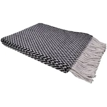 fair de luxe Baumwolldecke | Plaid/ Wohndecke | Schwarz
