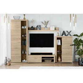 ax living Wohnwand, Sonoma Eiche Wohnzimmerschrank 270 cm,