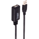 ShiverPeaks ®-BASIC-S--USB-Verlängerungskabel Aktive USB-A Verlängerung, USB 2.0, 480Mbps, 5m BS13-26055