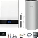 Buderus GB192i.2 Logaplus Gas-Brennwert Paket W50 weiß mit Regelung BC400, RC220 und Warmwasserspeicher SU160 - 25 kW - 7739621195