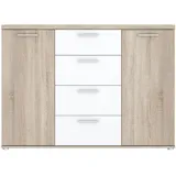 Forte Winnie 129,6 x 93 x 38 cm Sonoma Eiche / Weiß