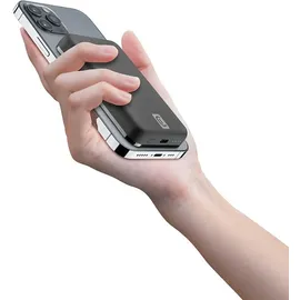 Cellular Line Cellularline Wireless power bank MAG 5000 mAh Powerbank USB Typ-C Kabelloses Laden Schwarz