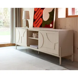 ZUIVER Faces Sideboard 160 x 40 cm Beige / Weiß