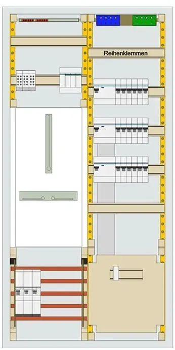 Hager Zählerschrank Typ 1.3, 3xFI, 18xLS, 1xSLS 35A