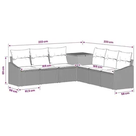 vidaXL Sofa Set 7-tlg. Hellgrau/Dunkelgrau Loungesofa
