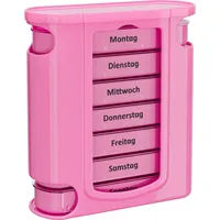 WELLGRO Tablettenbox 7 Tage 4 Fächer – Pillenbox & Medikamentenbox mit Tagesaufteilung, große Pillendose als Tabletten Organizer für Zuhause &...