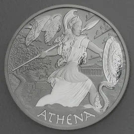 Perth Mint Silbermünze Tuvalu - Gods of Olympus - Athena 2022 Antik Finish