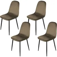 Hti-Living Esszimmerstuhl Samt 4er Set Savannah Braun