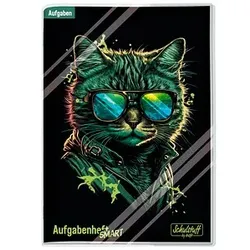 Häfft® Verlag Hausaufgabenheft Schulstuff Cool Cat liniert DIN A5 ohne Rand, 96 Blatt