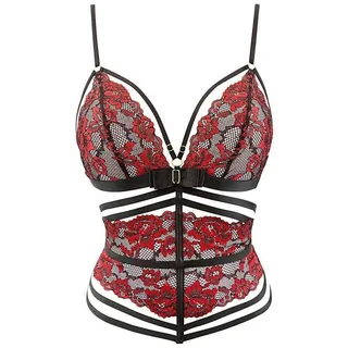 Axami Corsage V-10037 corset black - (L,M,S,XL,XS) bunt|rot|schwarz XL