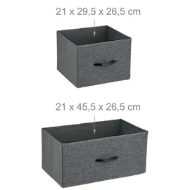 Relaxdays Kommode mit 8 Schubladen, Stoff & Metall, Holzoptik, Sideboard, grau/braun