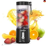 denokin Tragbarer Mixer,450ml Persönlicher blender für Smoothies und Shakes,USB-wiederaufladbar Mini-Saftpresse für Sport,Reisen und Küche