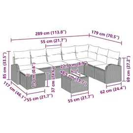 vidaXL Gartenlounge-Set 9-tlg. braun