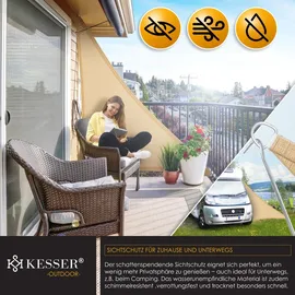 Kesser KESSER® Sonnensegel Sonnenschutz Windschutz HDPE Gewebe wasserabweisend & windabweisend 5-Fach quer vernäht robust | stabil Schattenspender... Garten Balkon Terrasse