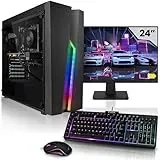 Megaport Komplett Set Gaming PC PC AMD Ryzen 5 5600G • AMD Radeon Vega 7 • 24" Monitor • Windows 11 • 16GB DDR4 • 1000GB M.2 SSD • Tastatur • Maus • WLAN • pc Gaming komplettpaket