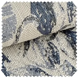 novely NOVELY® exquisit Florenz - Polsterstoff im Leinen-Look mit Blumenmuster - Schwer entzündbarer Möbelstoff - Pflegeleichte Meterware 1lfm (05 Navy Dunkelblau Beige)
