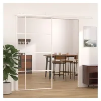 vidaXL Schiebetür ESG Glas und Aluminium 102,5x205 cm Weiß - Weiß