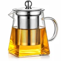 Horktrust Glas Teekanne 350 ml mit Edelstahlsieb, Borosilikatglas Teekanne mit Filter, Hitzebeständig & Auslaufsicher, Kleine Glasteekanne für losen Tee, Kräutertee, Grüntee, Büro & Zuhause