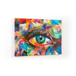 ALLboards Magnettafel CANVASboards 90,0 x 60,0 cm Auge mit der Farbe des Regenbogens