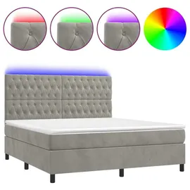 vidaXL Boxspringbett 180 x 200 cm Hellgrau