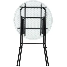 CASARIA Stehtisch klappbar 2er-Set Kunststoff Ø72cm Weiß